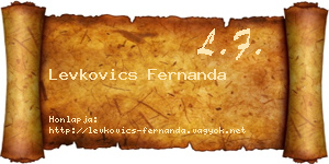 Levkovics Fernanda névjegykártya